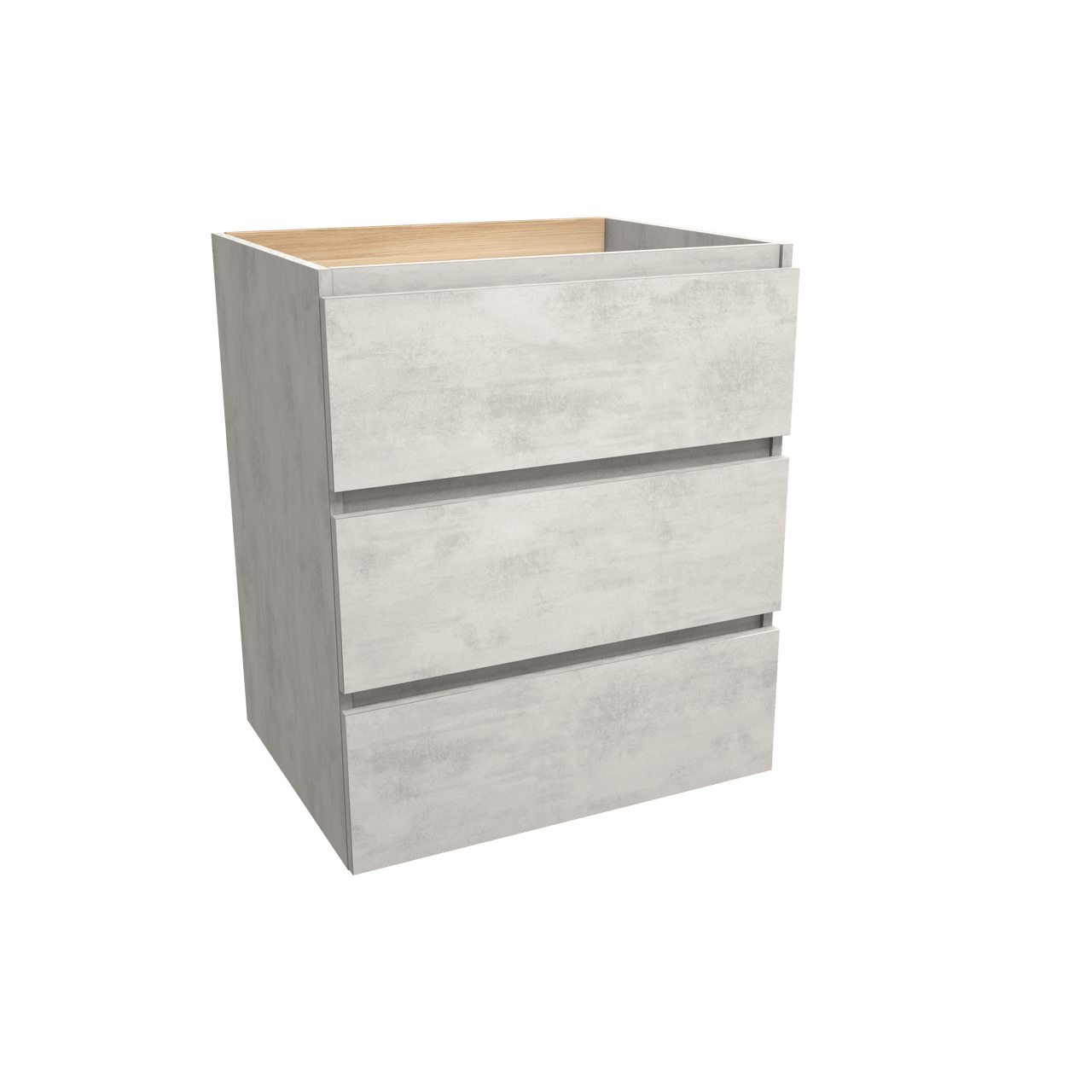 Balmani Lucida staande wastafelonderkast 67,5 x 55 cm beton zilvergrijs 3 lades