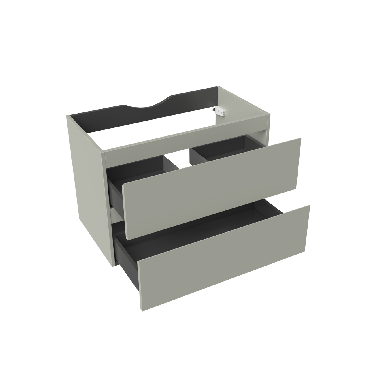 Linie Lado zwevende wastafelonderkast 80 x 46 cm greige 2 lades