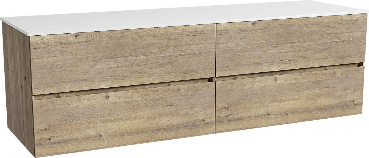 Storke Edge badkamermeubel met Tavola wastafelblad voor waskom(men)