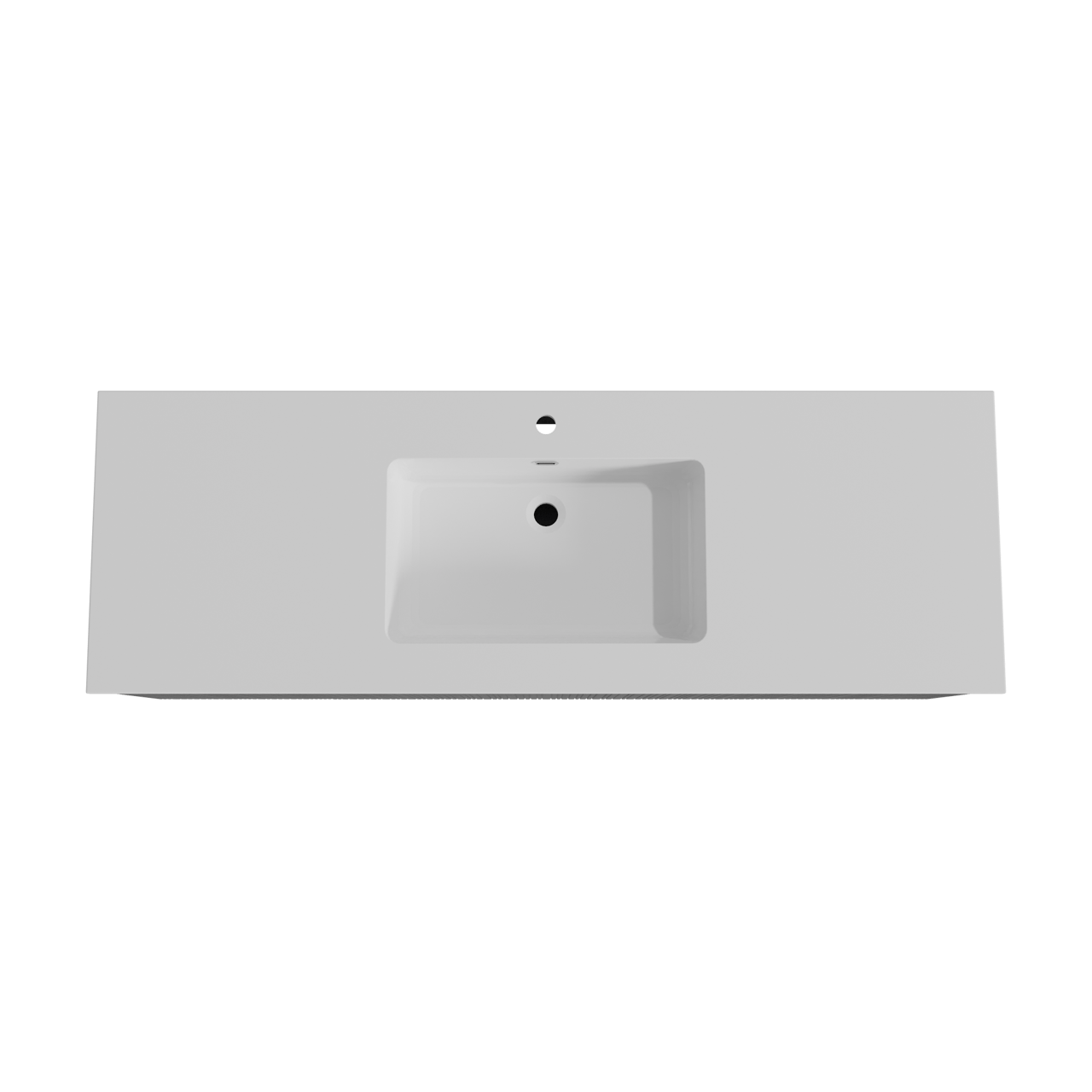 Storke Ribs zwevend badmeubel 155 x 52 cm zwart eiken met Diva enkele wastafel in composietmarmer hoogglans wit, Verticale asymmetrische rechte ribbel