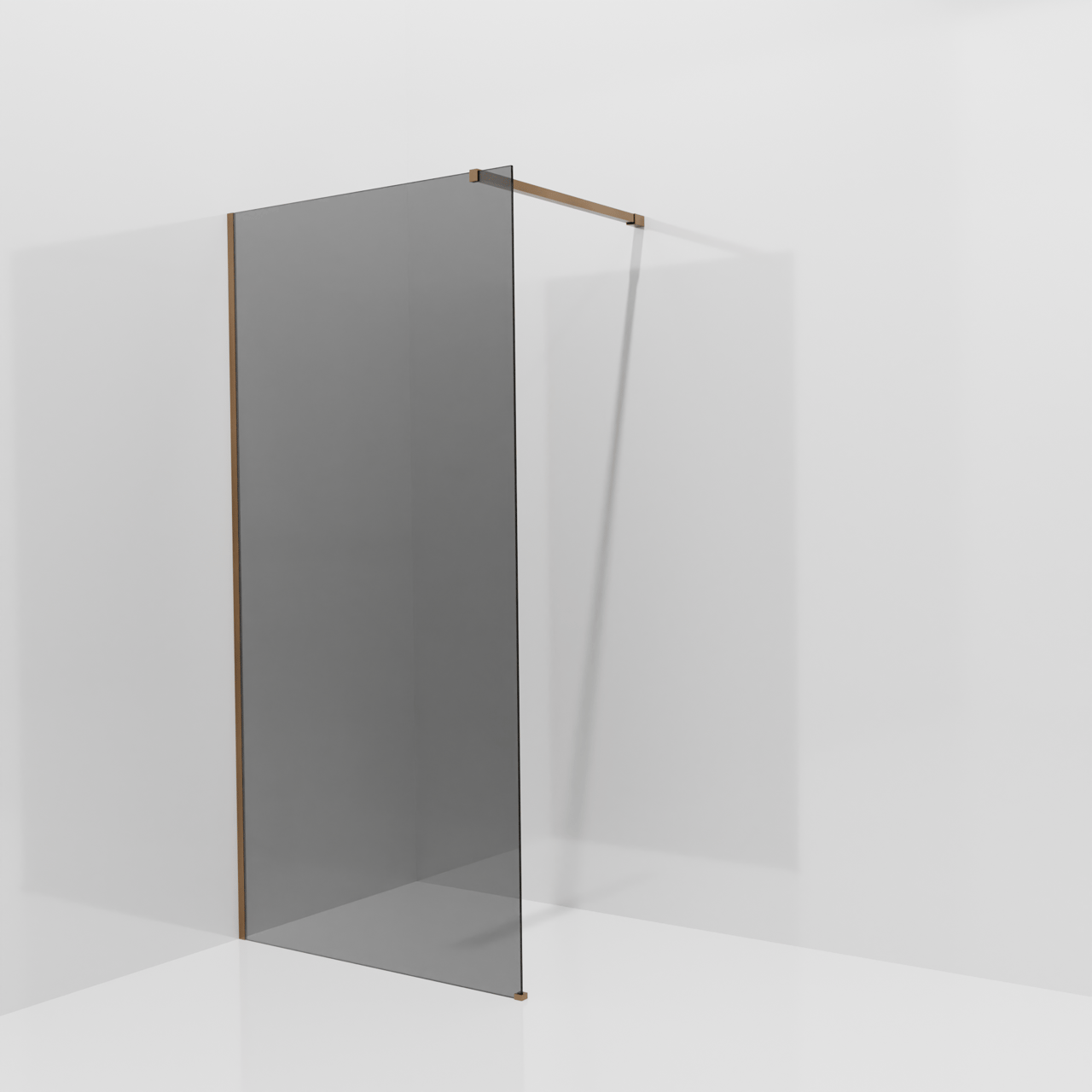 Balmani Modular Walk-In Dusche: 100 x 200 cm, Rauchglas, Profil Brushed Rosegold
