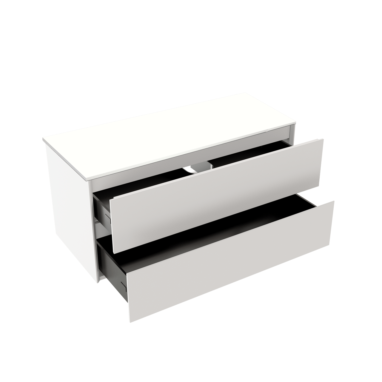 Storke Edge meuble salle de bains suspendu 100 x 46 cm blanc mat avec Tavola tablette simple en solid surface blanc mat