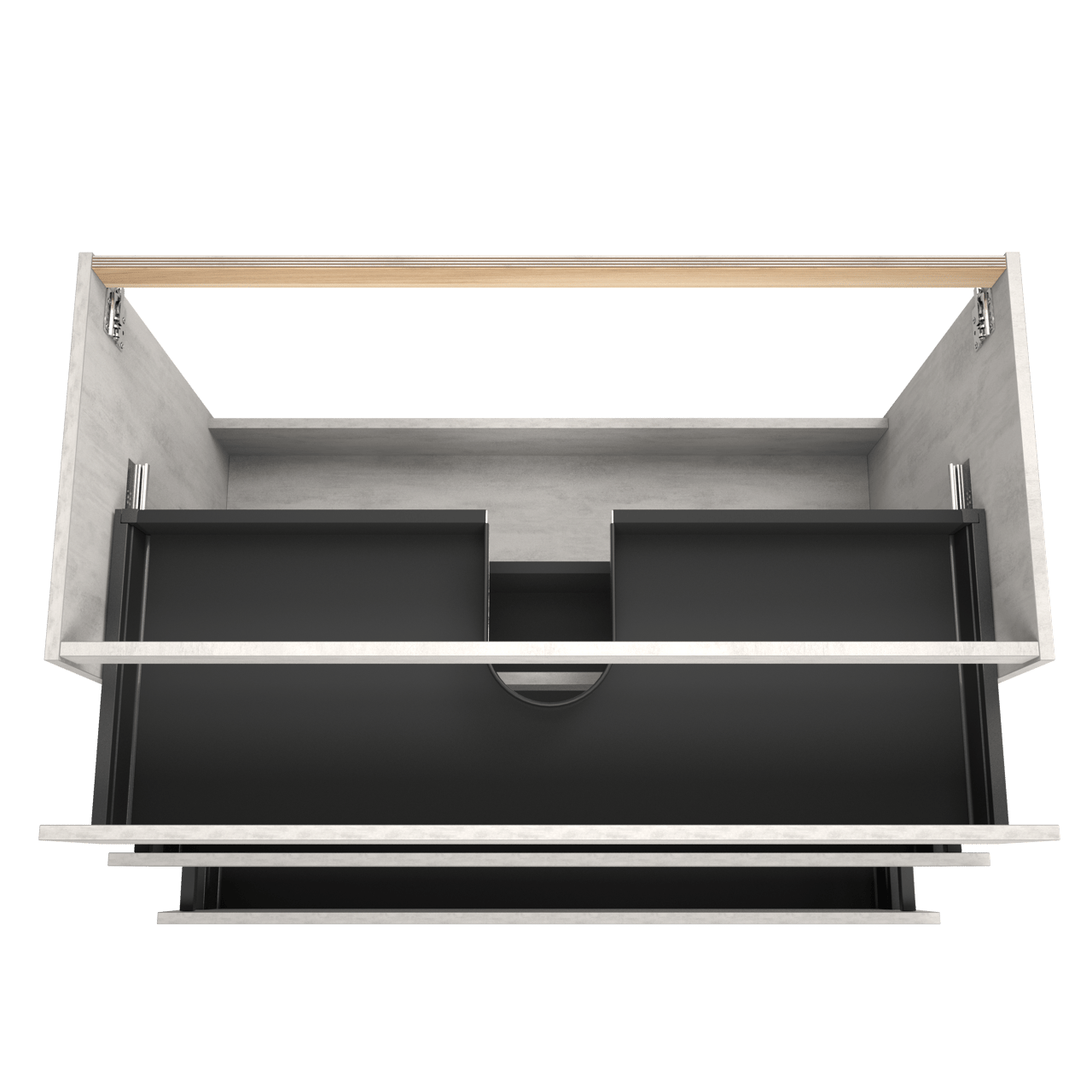 Balmani Lucida meuble sous-lavabo a poser 120 x 55 cm béton gris argent 3 tiroirs