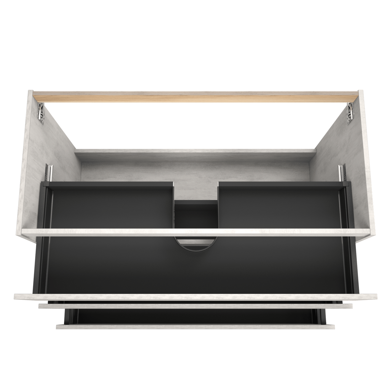 Balmani Lucida meuble sous-lavabo a poser 120 x 55 cm béton gris argent 3 tiroirs