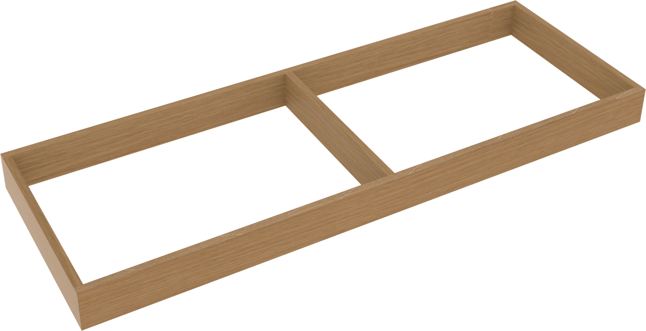 Balmani Legno Sockel für Bad-Unterschrank, Eiche verwittert, 150 x 52,5 cm