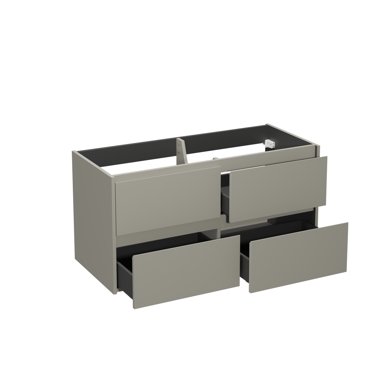 Storke Seda meuble sous-lavabo suspendu 120 x 52 cm soie grise 4 tiroirs