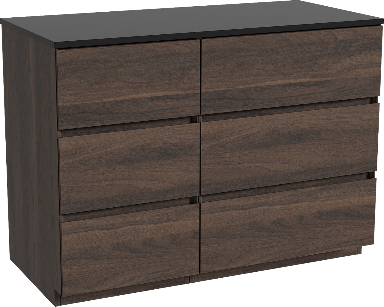 Storke Edge freistehendes Möbelstück Set: 110 x 52 cm, Nussbaum, mit Panton Einzel Waschtischplatte, Pulverbeschichtetes MDF Schwarz matt