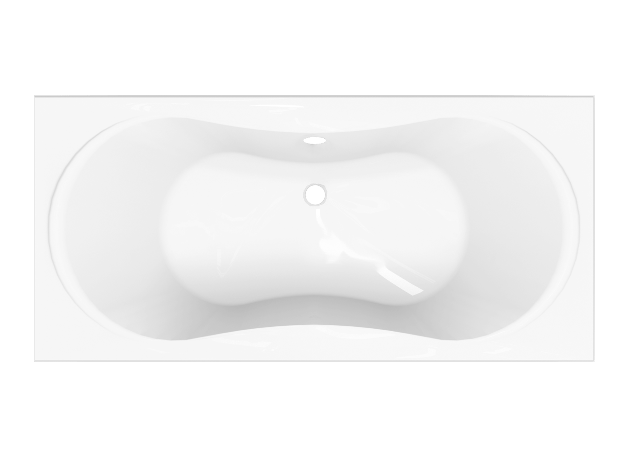 Luca Varess Trasime tweepersoons inbouwbad 190 x 90 cm acryl Hoogglans Wit