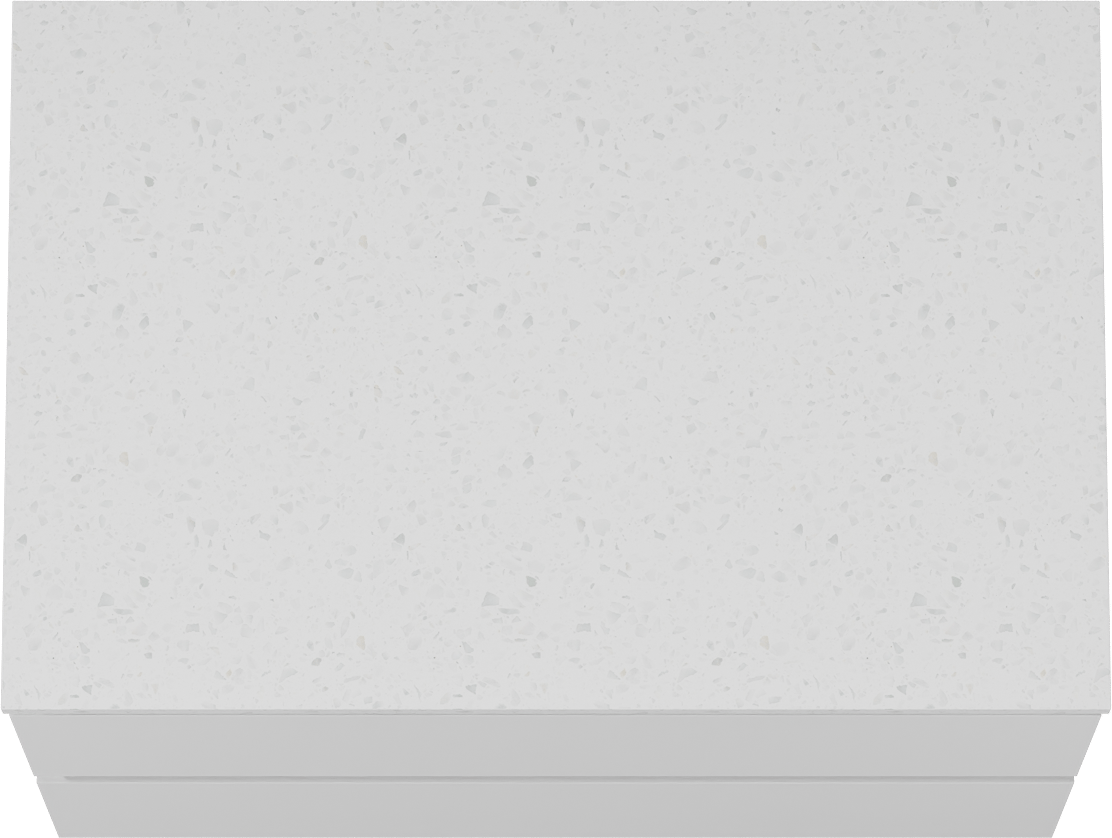 Linie Lado meuble salle de bains suspendu 70 x 46 cm blanc mat avec Lado tablette simple en mélaminé terrazzo blanc