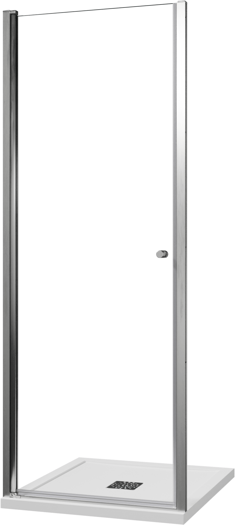 Luca Varess Kuresa porte pivotante 80 x 200 cm verre transparent profil chrome brillant