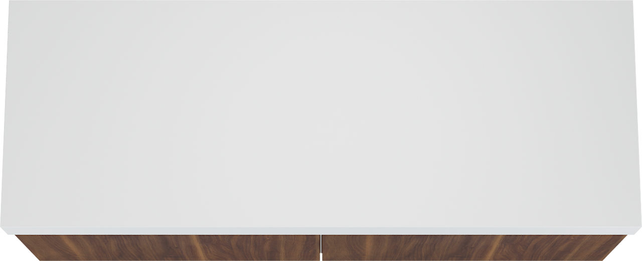 Balmani Sfera by Lucida meuble salle de bains suspendu 150 x 55 cm noyer américain avec Dominus tablette simple ou double en solid surface blanc mat