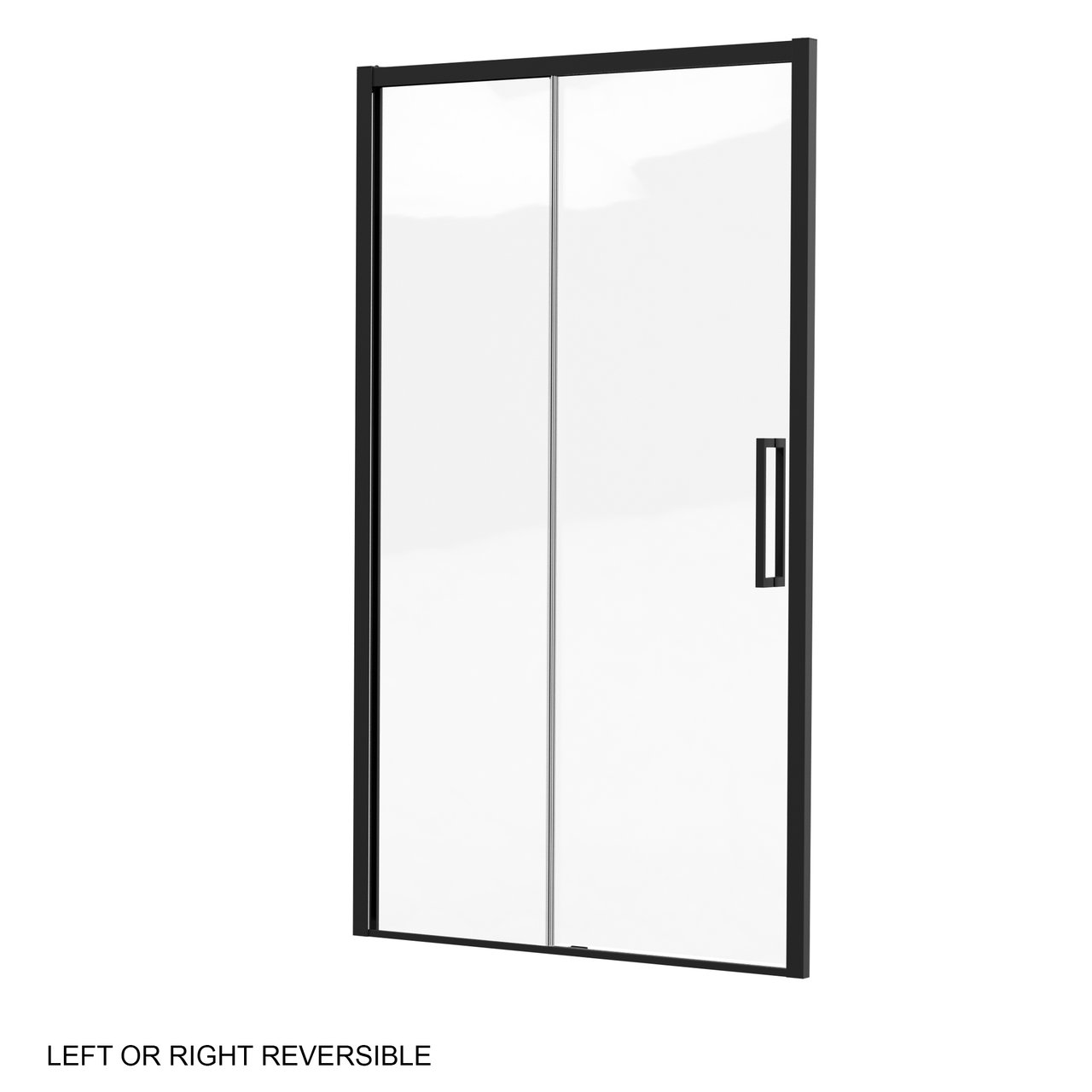 Luca Varess Senses schuifdeur met vaste wand - voor douchehoek - 120 cm helder glas mat zwart profiel