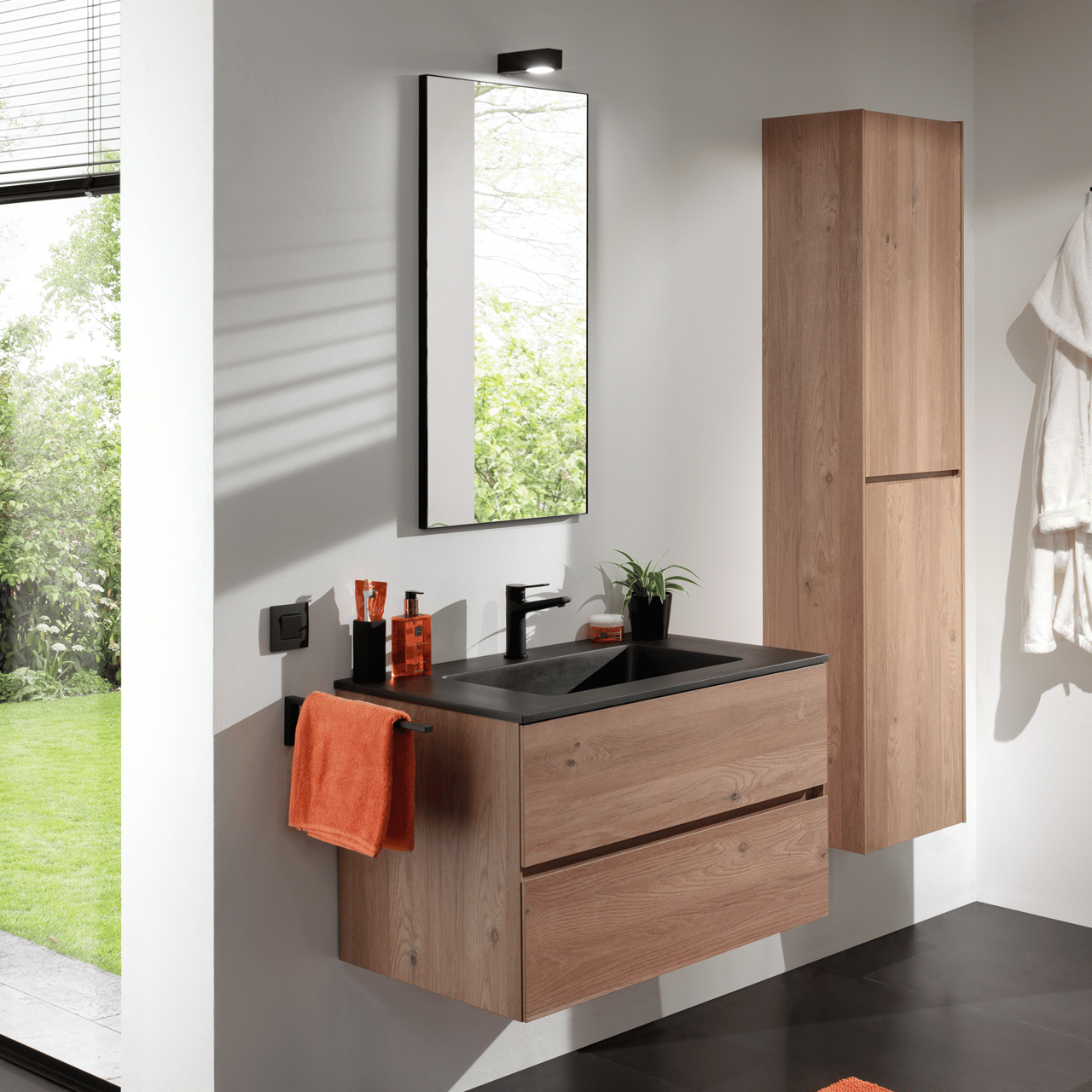 Storke Nero rechthoekig badkamerspiegel zwart 45 x 90 cm