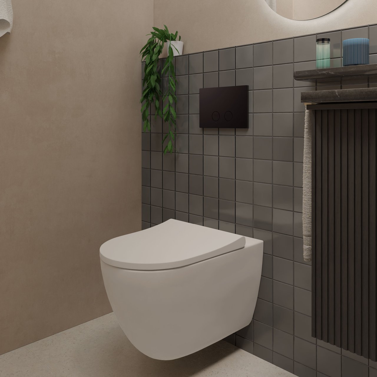 Presa Betätigungsplatte: Schwarz Matt, für UP320 oder UP720 Spülkasten