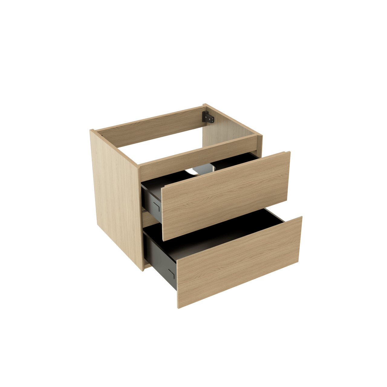 Storke Edge zwevende wastafelonderkast 60 x 46 cm natuur eik 2 lades