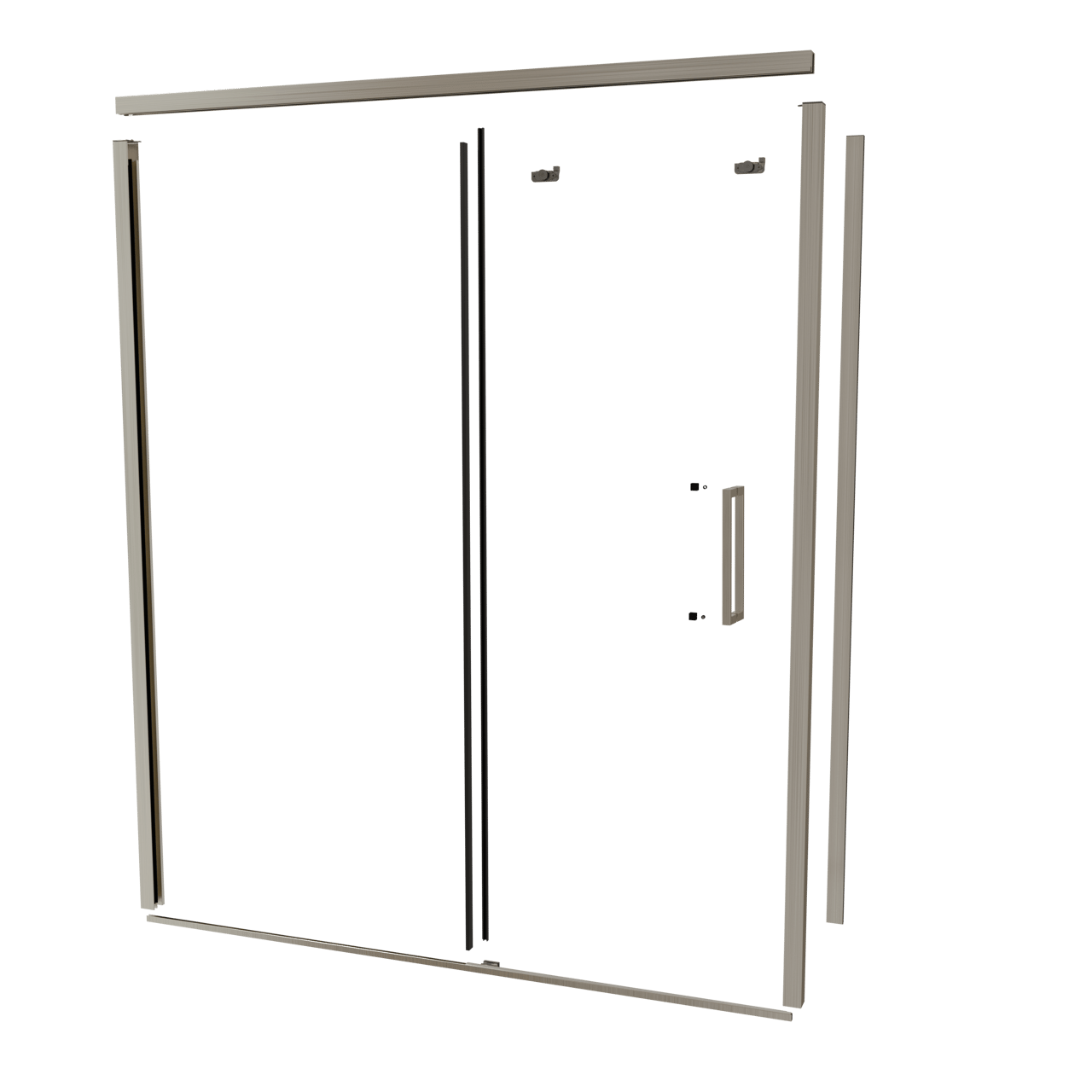 Balmani Senses Design 180 cm links douchecabine met schuifdeur profielenset brushed coolmetal