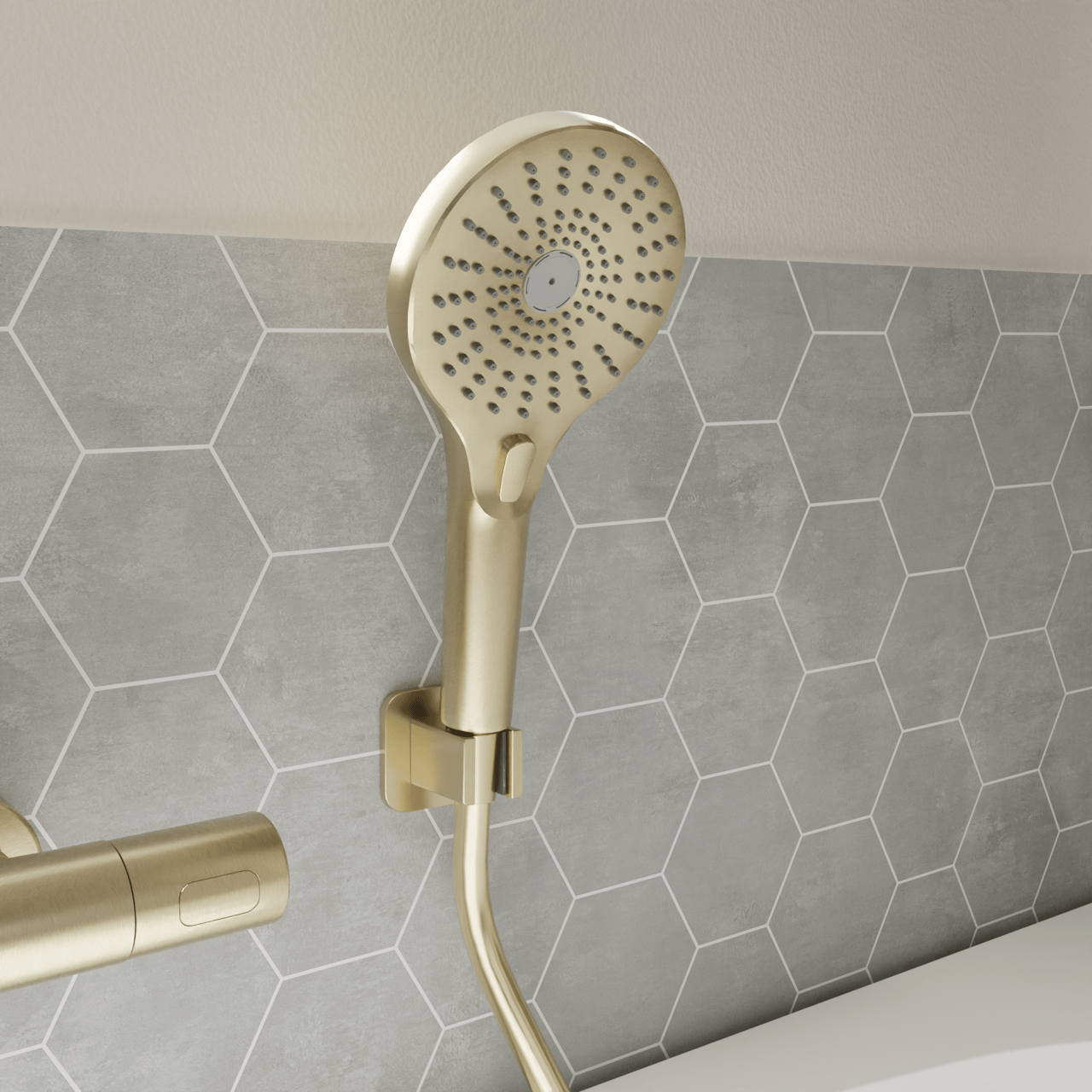 Blaufoss Onos handdouche 3 straalfuncties Brushed Champagne Gold