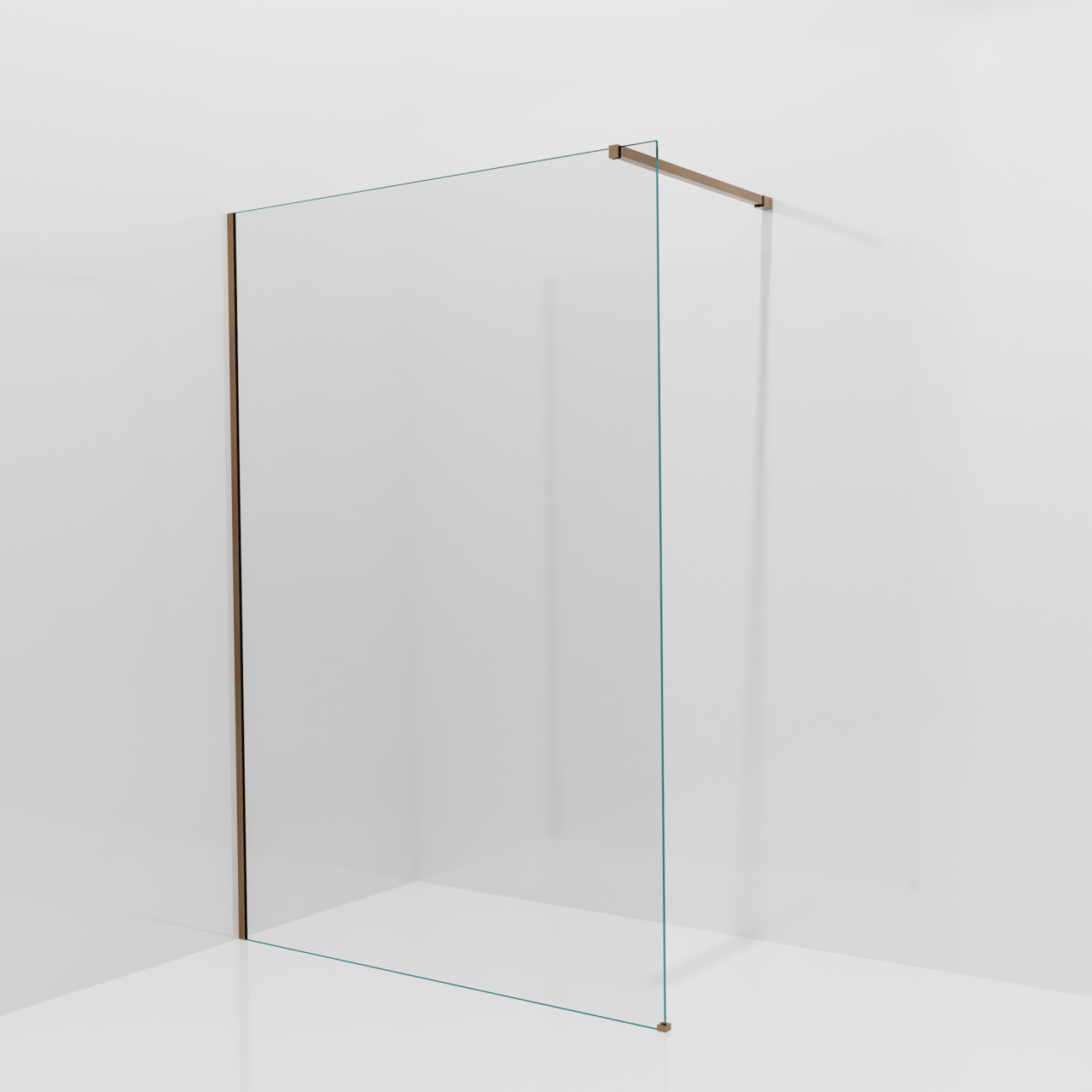 Balmani Modular douche à l'italienne: 140 x 200 cm, Verre transparent, Profil Brushed Rosegold