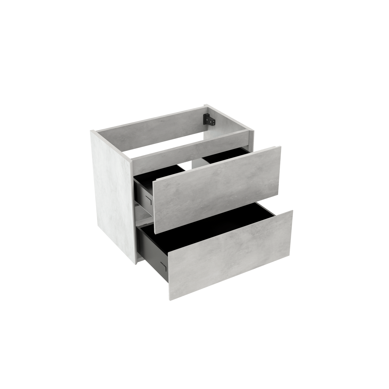 Storke Edge zwevende wastafelonderkast 60 x 40 cm beton zilvergrijs 2 lades