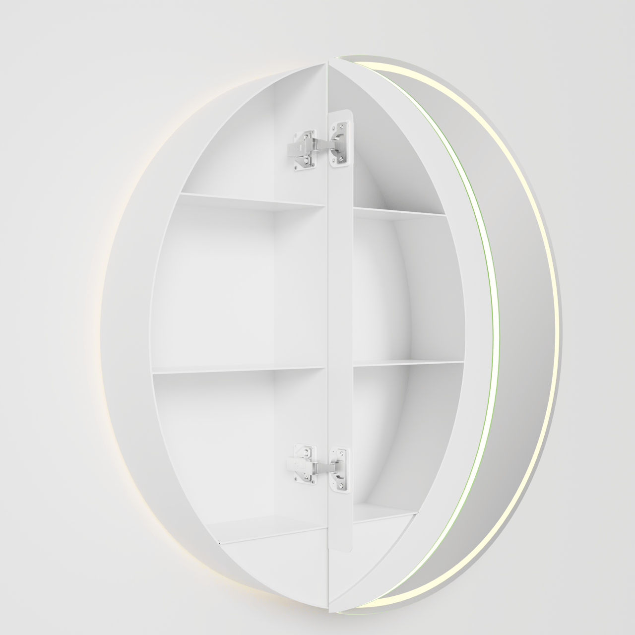 Balmani Mara armoire de toilette Rond lumineux et anti-buée Ø 80 cm blanc mat