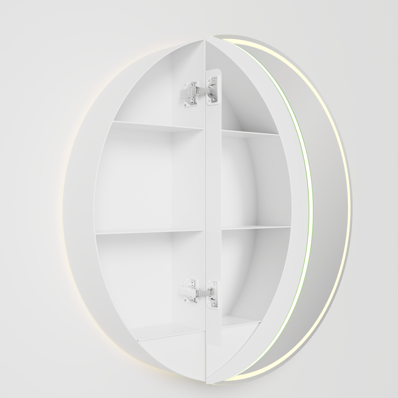 Balmani Mara spiegelkast Rond Ø 80 mat wit met spiegelverlichting en anti-damp