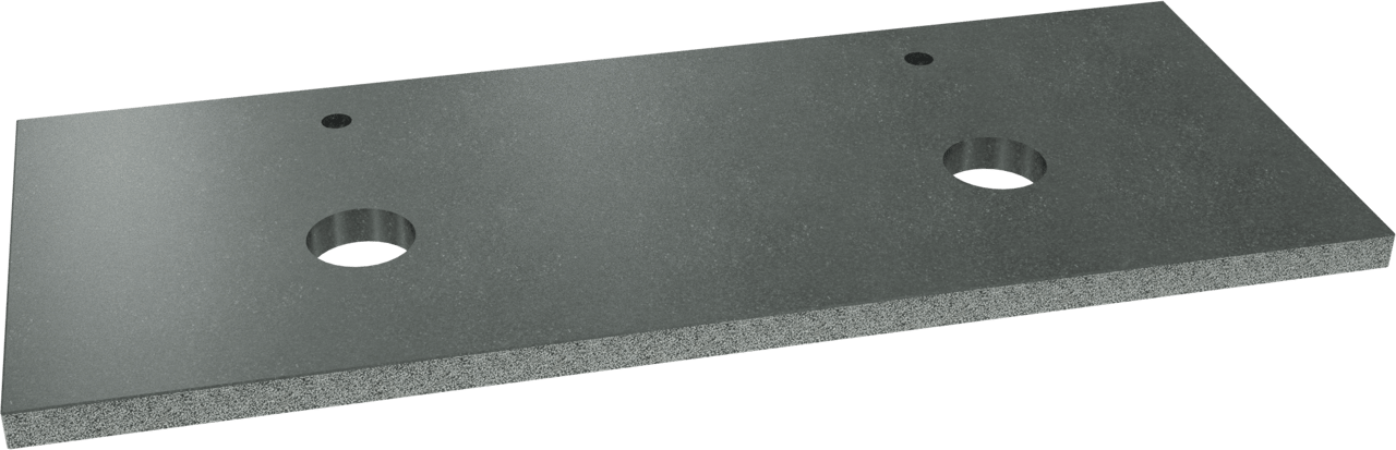 Balmani Rock Doppelwaschtischplatte, Granit poliert, 135 x 55 cm