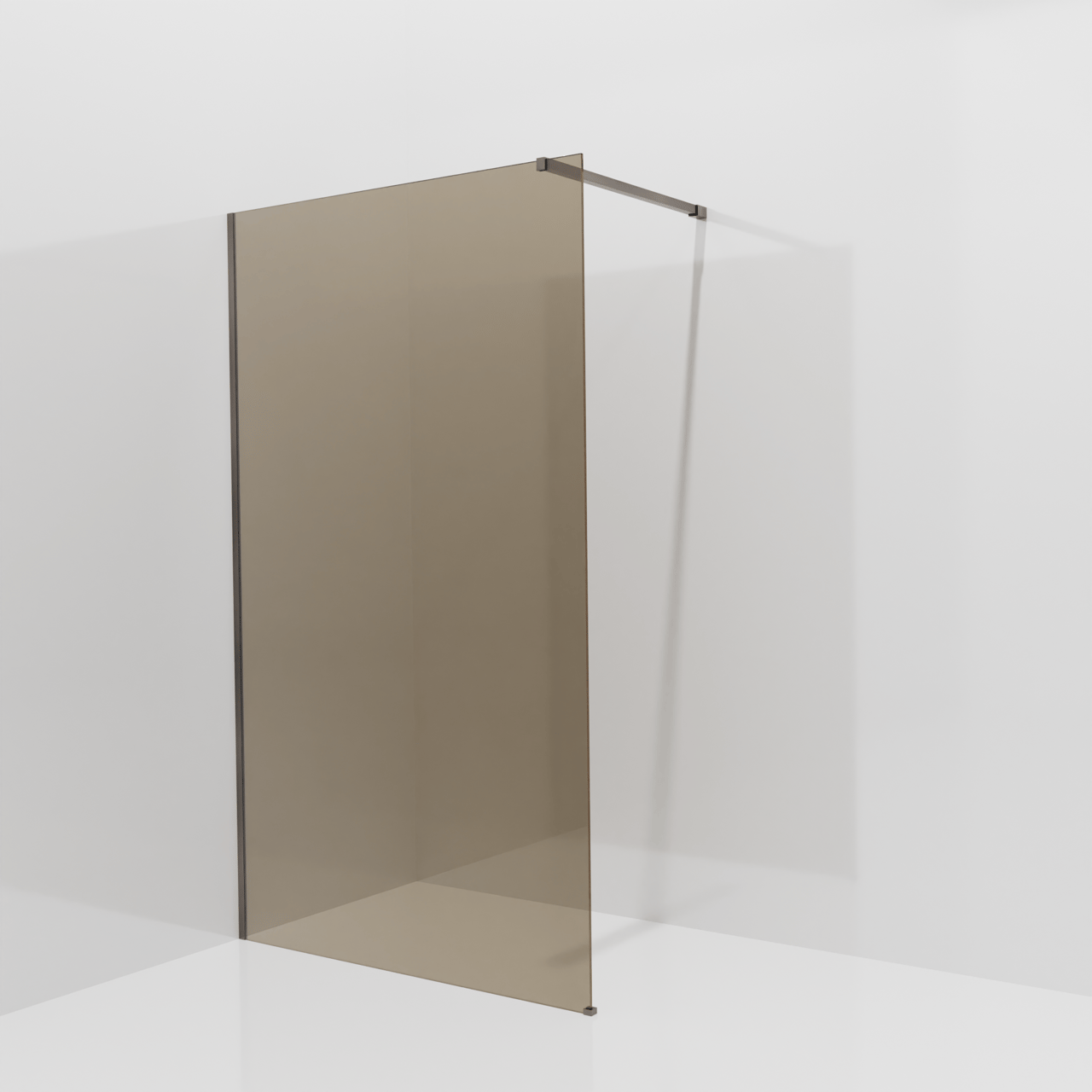 Balmani Modular Walk-In Dusche: 120 x 200 cm, Bronze Glas, Profil Brushed GunMetal