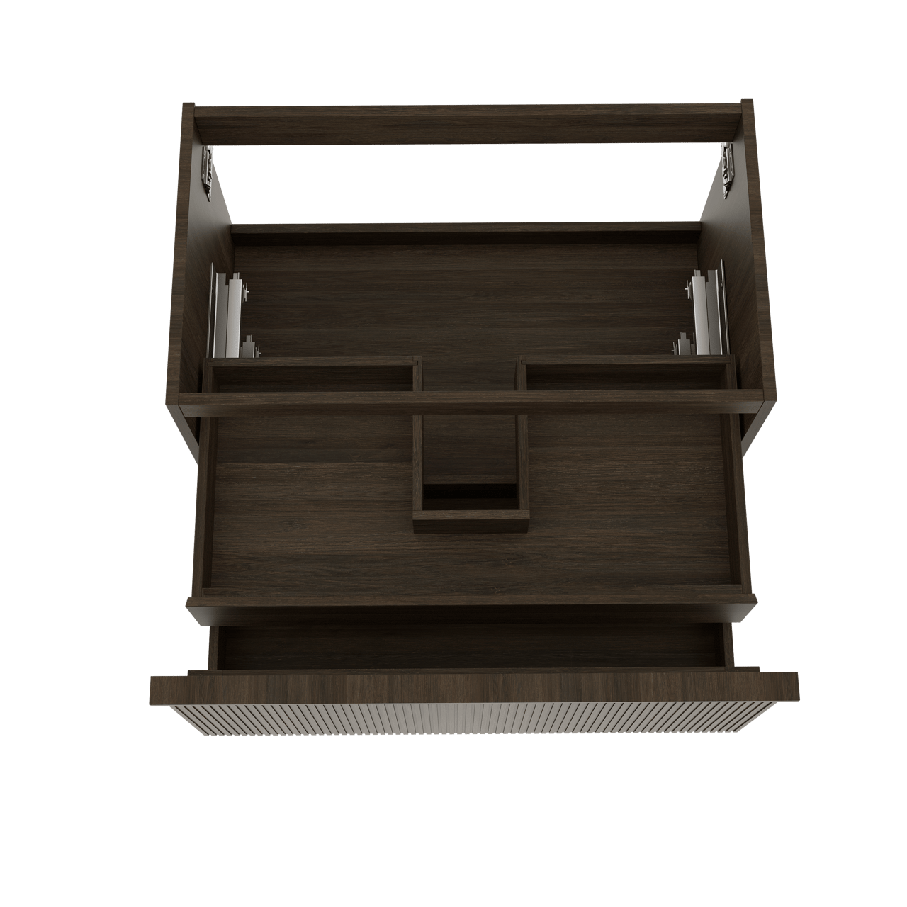 Balmani Forma zwevende wastafelonderkast 90 x 55 cm gerookte eik 2 lades vert. sym. groef