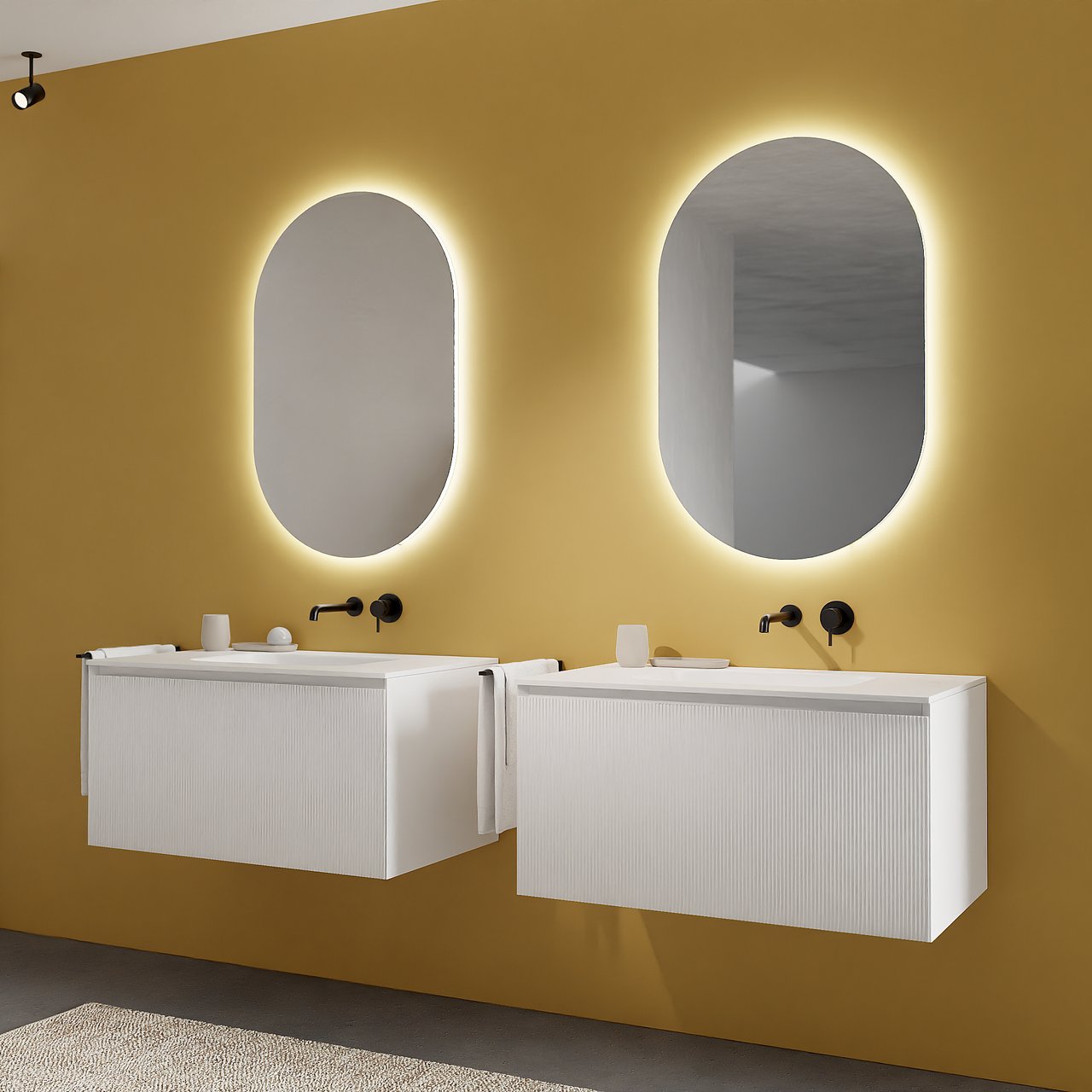 Balmani Cloud miroir ovale lumineux et anti-buée 100 x 65 cm