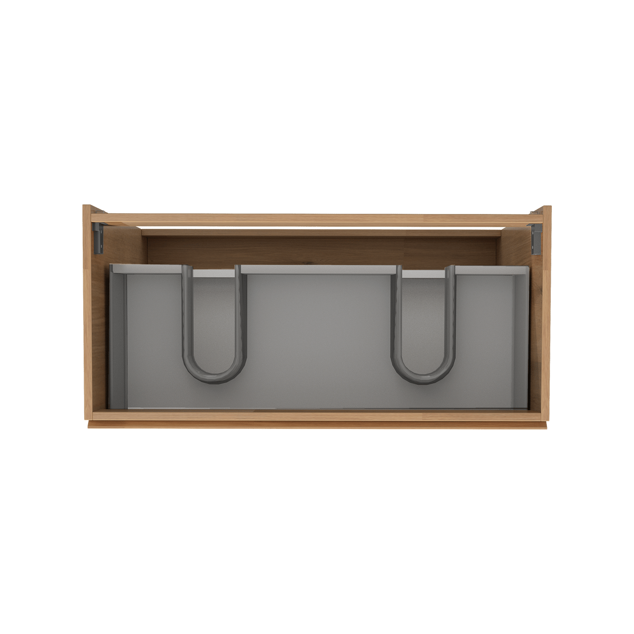 Storke Delta meuble sous-lavabo a poser 100 x 48 cm chêne naturel 3 tiroirs 2 découpés de siphon