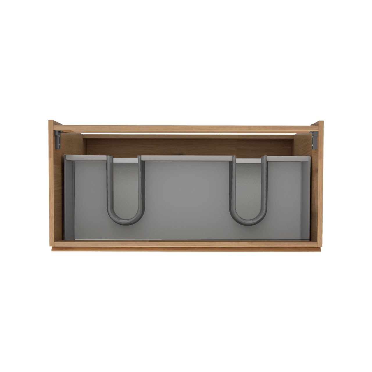 Storke Delta staand wastafelonderkast 100 x 48 cm naturel eiken 3 lades 2 sifonuitsparingen