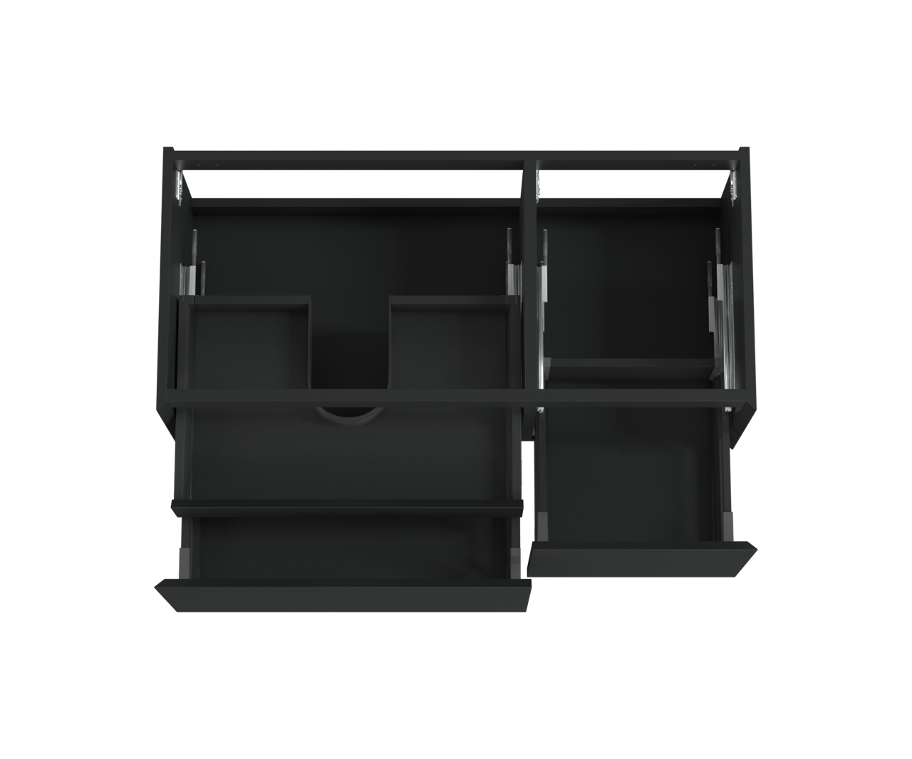 Balmani Idra meuble sous-vasque suspendu 120 x 55 cm asymétrique à gauche noir mat 4 tiroirs