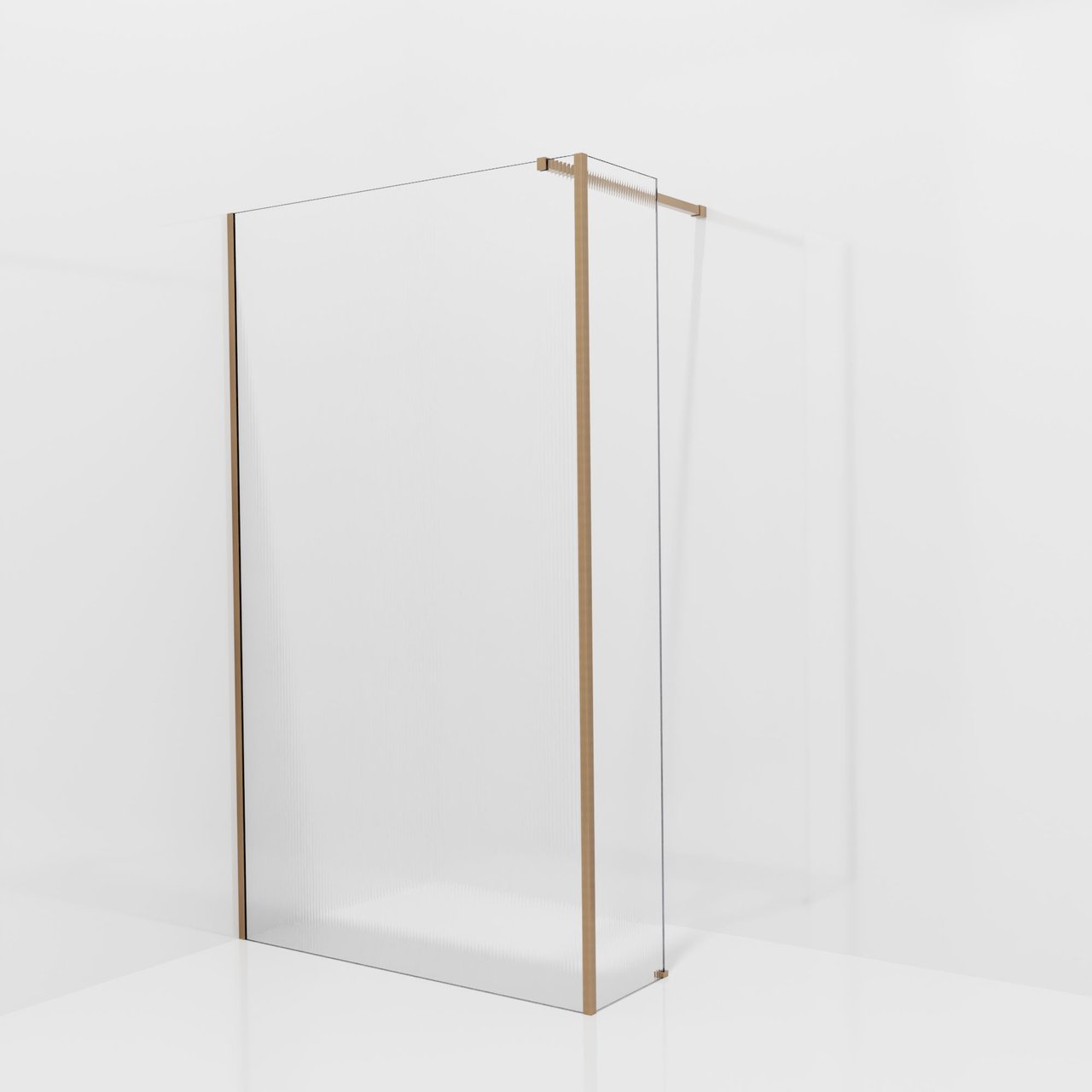 Balmani Modular inloopdouche met vaste zijwand: 120 x 200 cm, Ribs met coating, Brushed Rosegold profielen