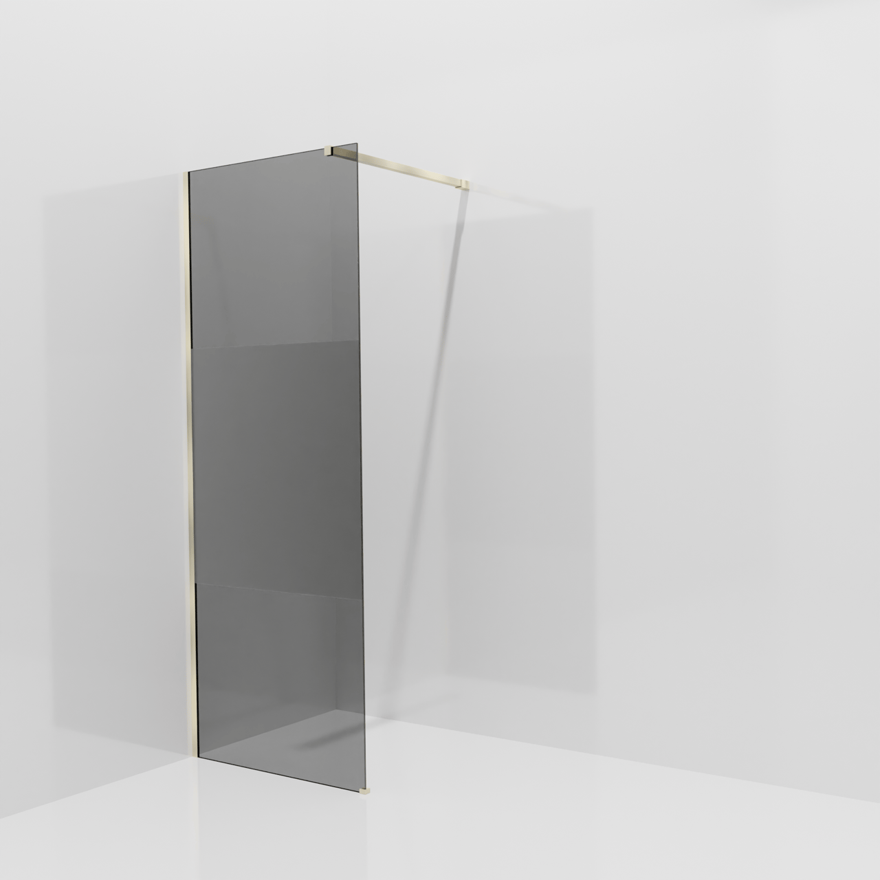 Balmani Modular douche à l'italienne: 80 x 200 cm, Verre fumé avec bande mate, avec coating, Profil Brushed Champagne Gold