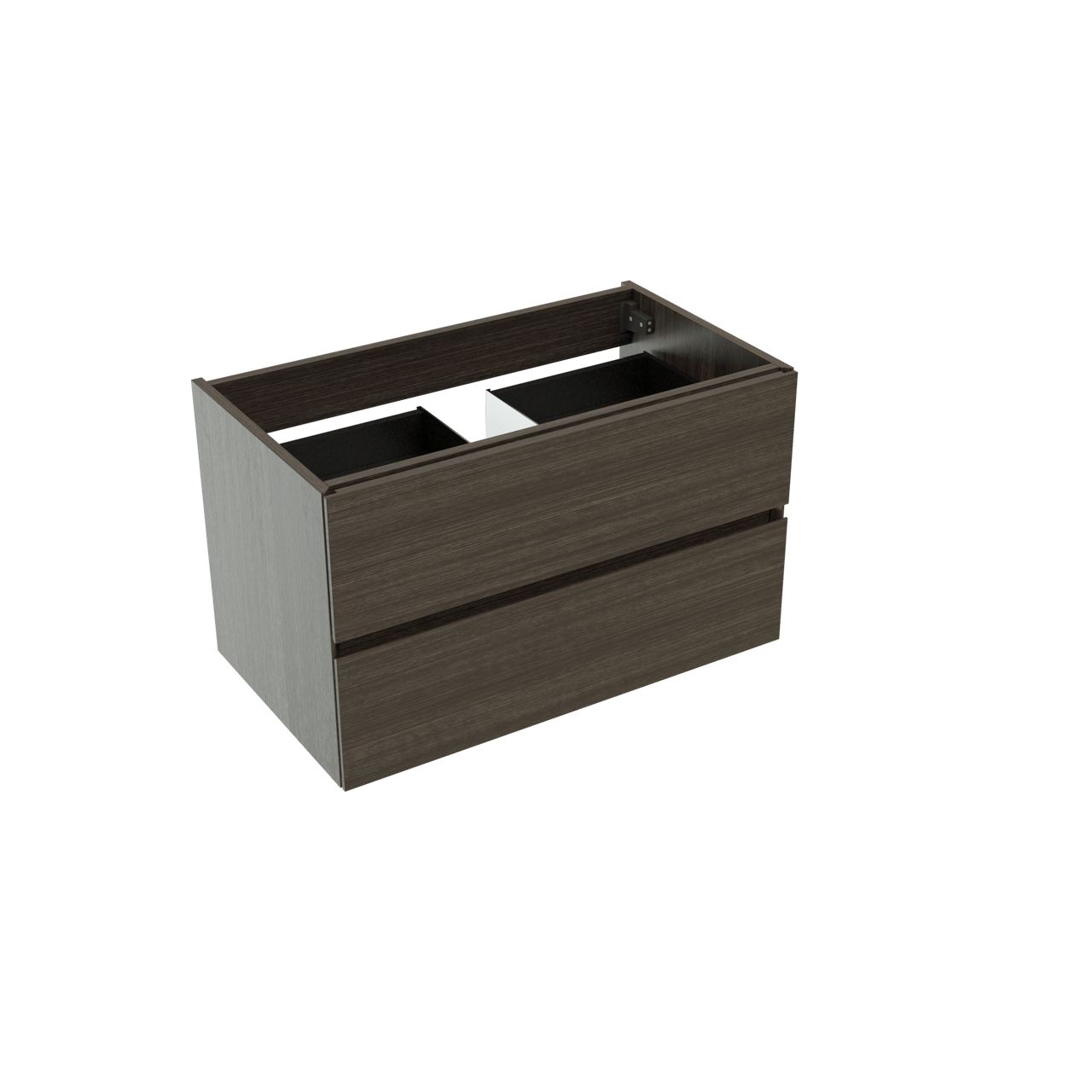 Storke Edge zwevende wastafelonderkast 80 x 46 cm donkere eiken 2 lades