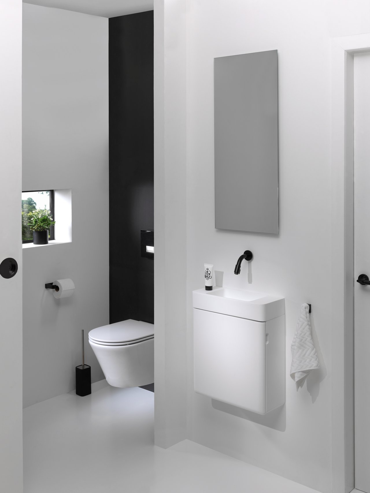 Storke Curvado zwevende fonteinkast 45 x 18 cm mat wit