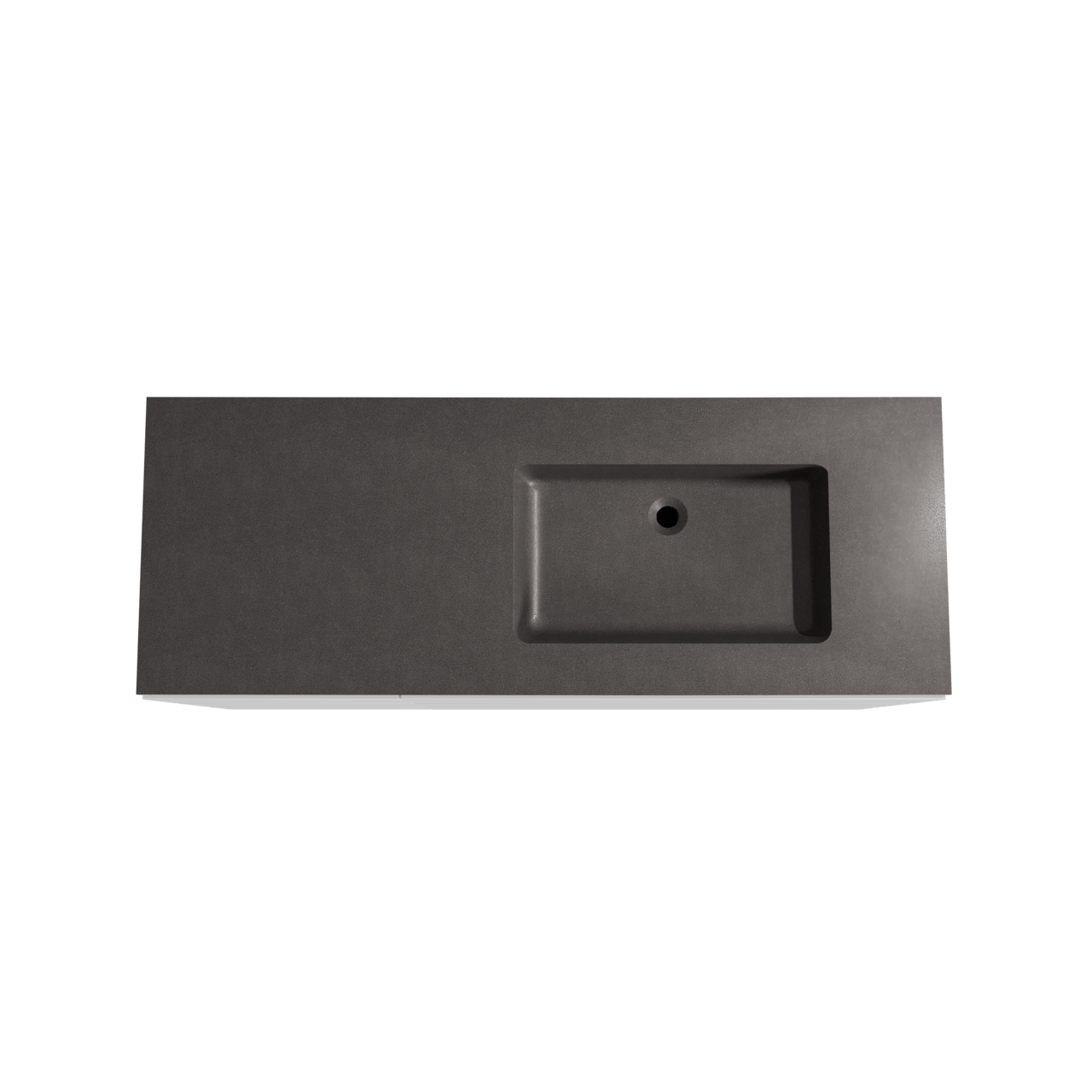 Storke Edge meuble salle de bains à poser 140 x 52 cm blanc mat avec Scuro vasque asymétrique droite en quartz noir mat