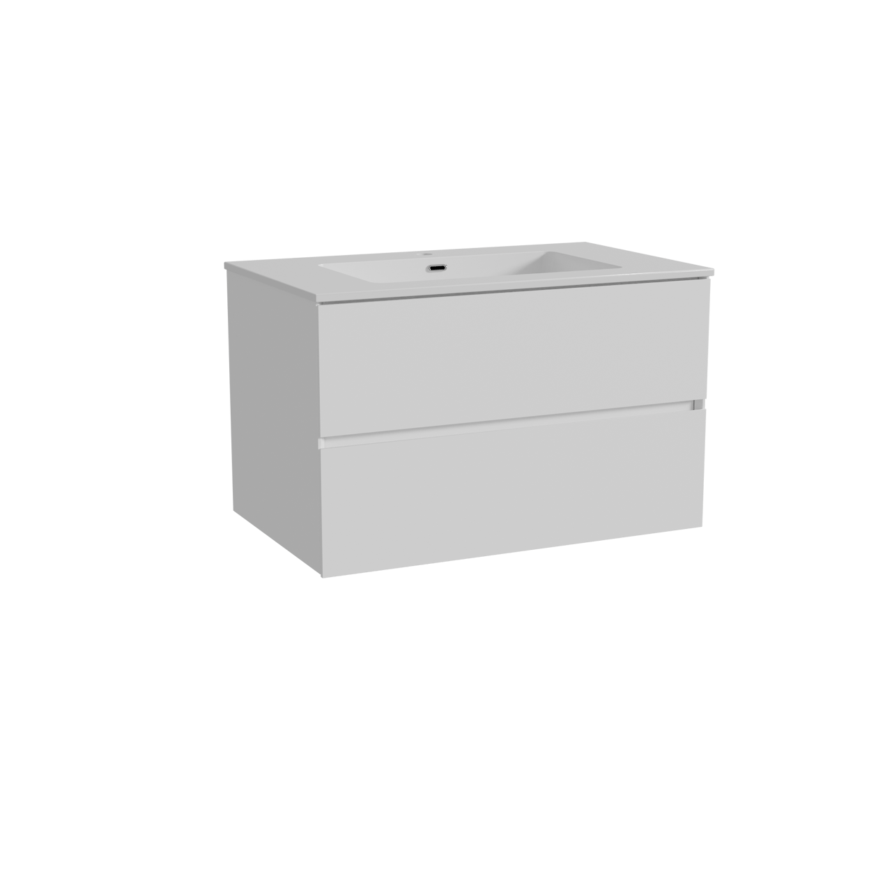 Storke Edge meuble salle de bains suspendu 85 x 52 cm blanc mat avec Diva plan simple en marbre composite blanc brillant