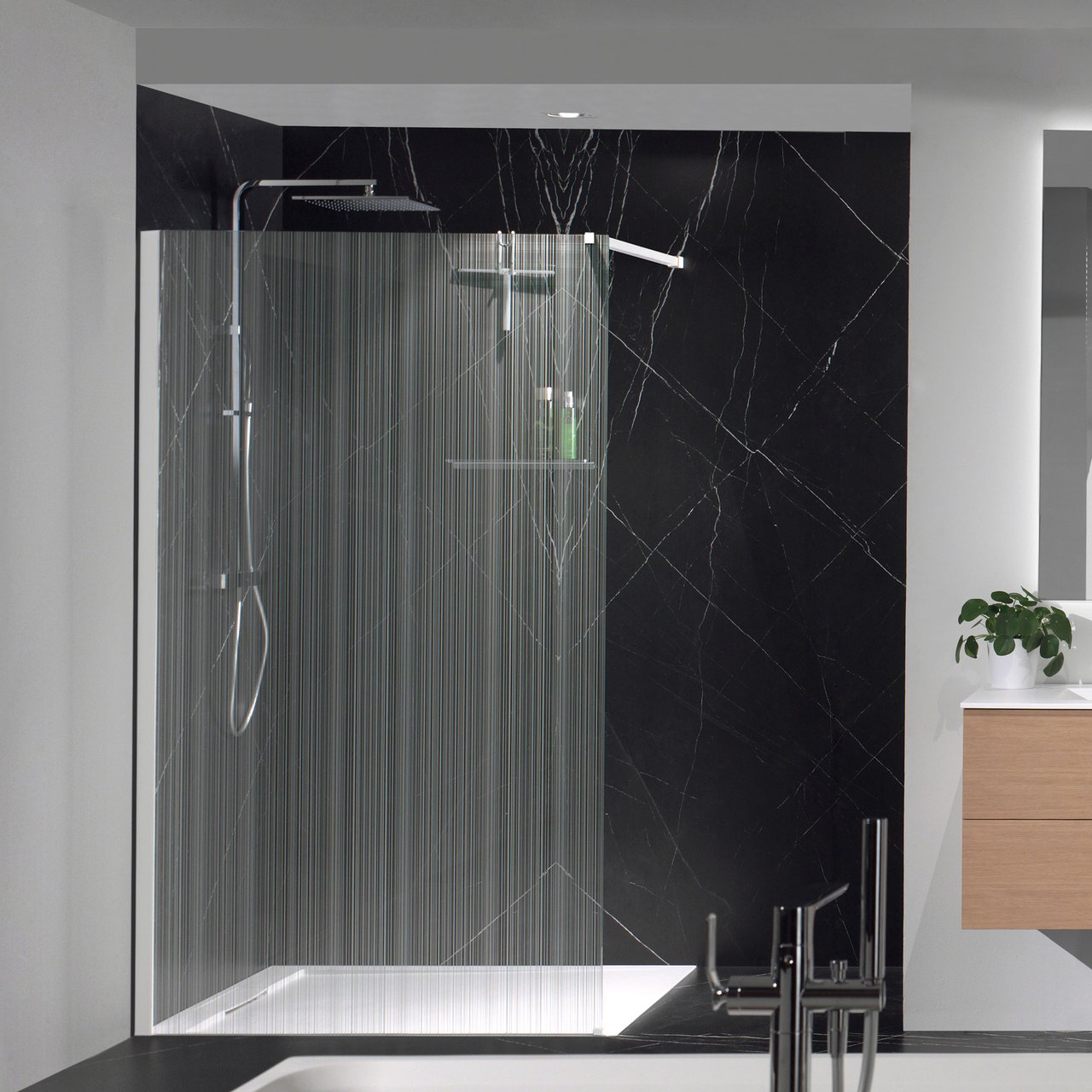 Blaufoss Square 300 colonne de douche de pluie mitigeur thermostatique chrome brillant