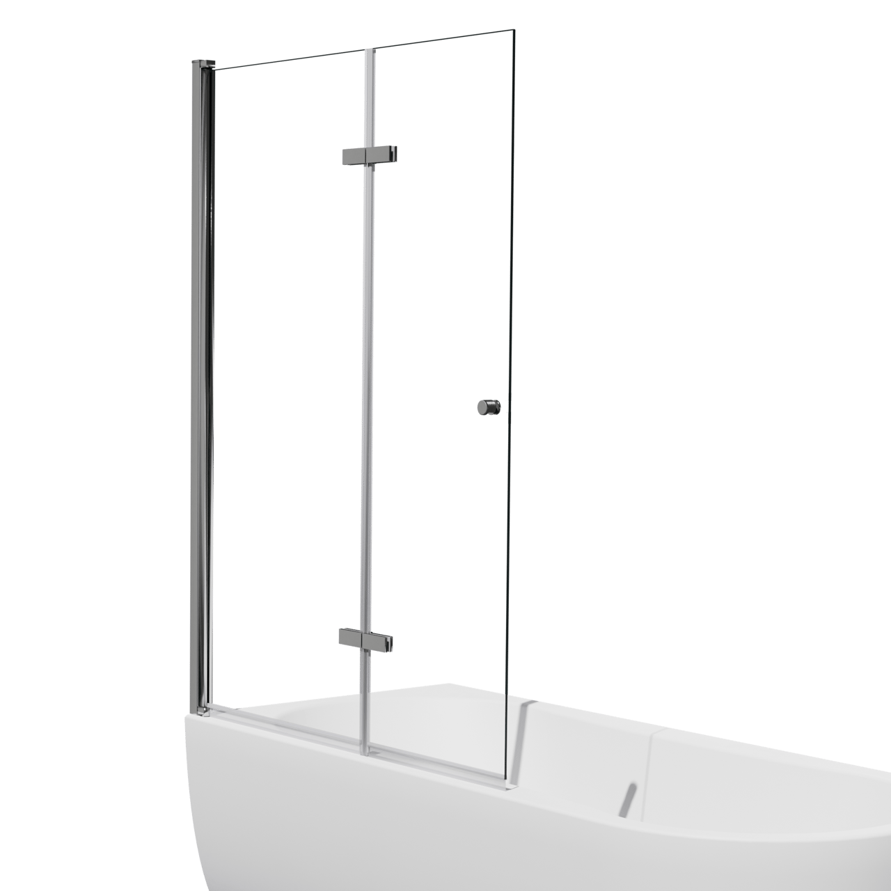 Luca Varess Kuresa pare-baignoire pliant en 2 pièces 110 cm verre transparent profil chrome brillant