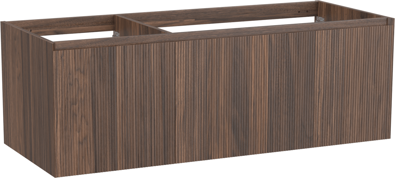 Balmani Fila meuble sous-vasque suspendu 135 x 55 cm asymétrique à droite plaqué noyer 4 tiroirs