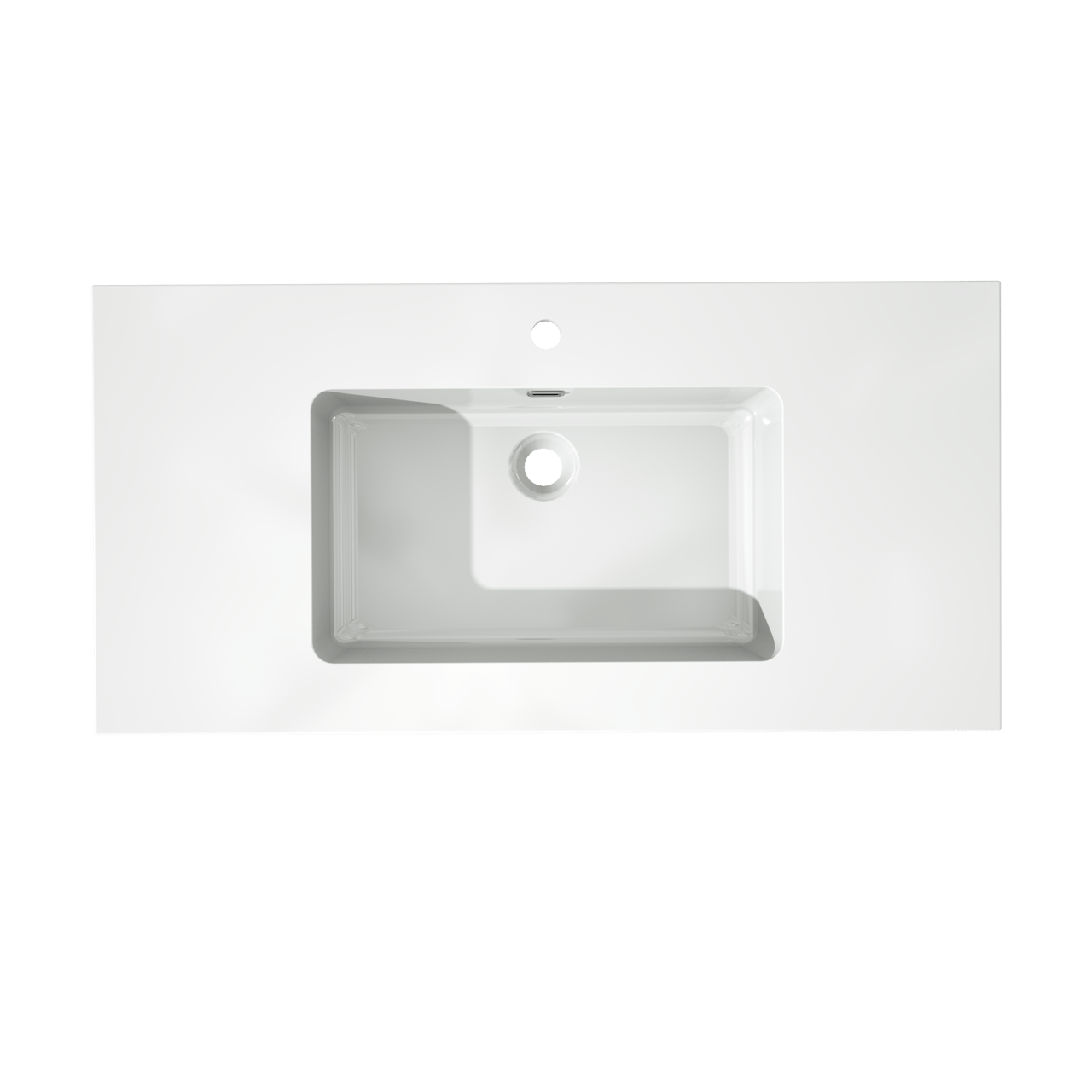 Storke Diva enkele wastafel glanzend composiet marmer 105 x 52 cm