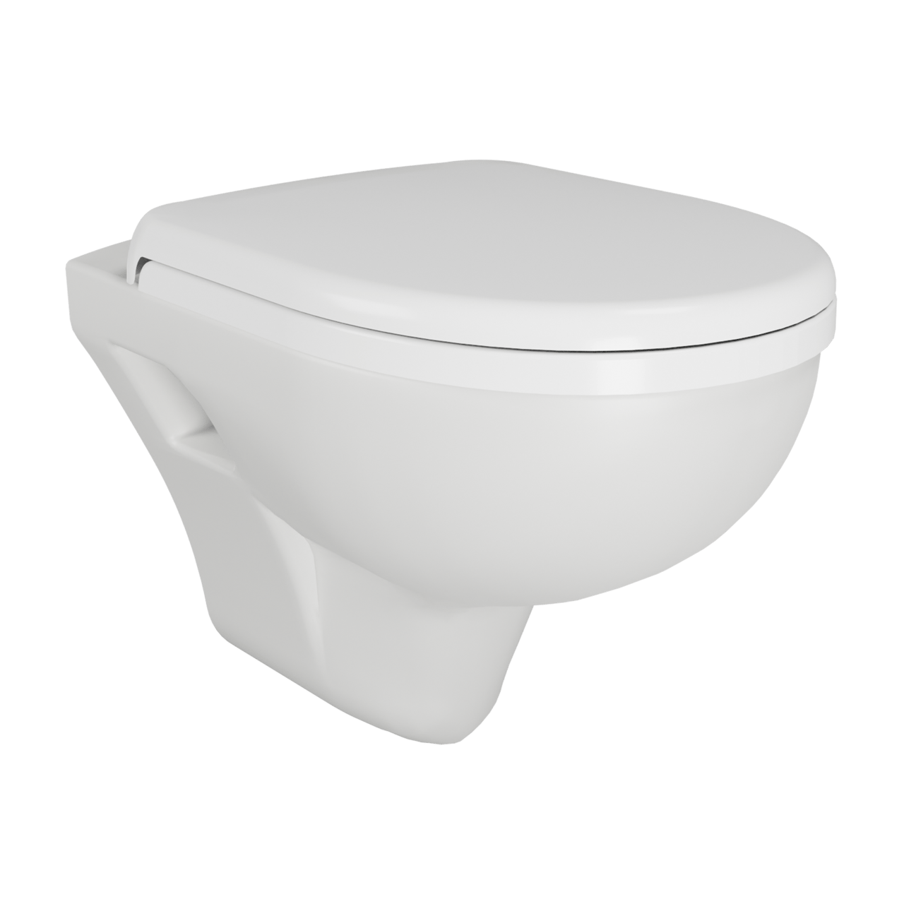 Linie Enzo hangend toilet mat wit open spoelrand met luxe wc-bril