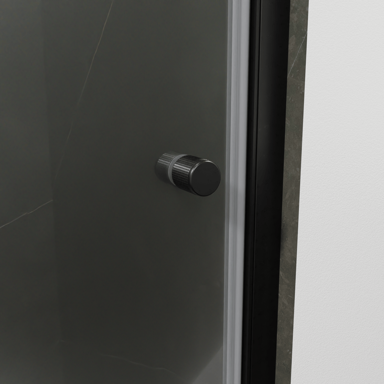 Luca Varess Kuresa douche draaideur 85 x 200 cm helder glas mat zwart profiel