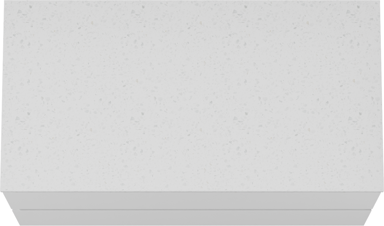 Linie Lado meuble salle de bains suspendu 90 x 46 cm blanc mat avec Lado tablette simple en mélaminé terrazzo blanc
