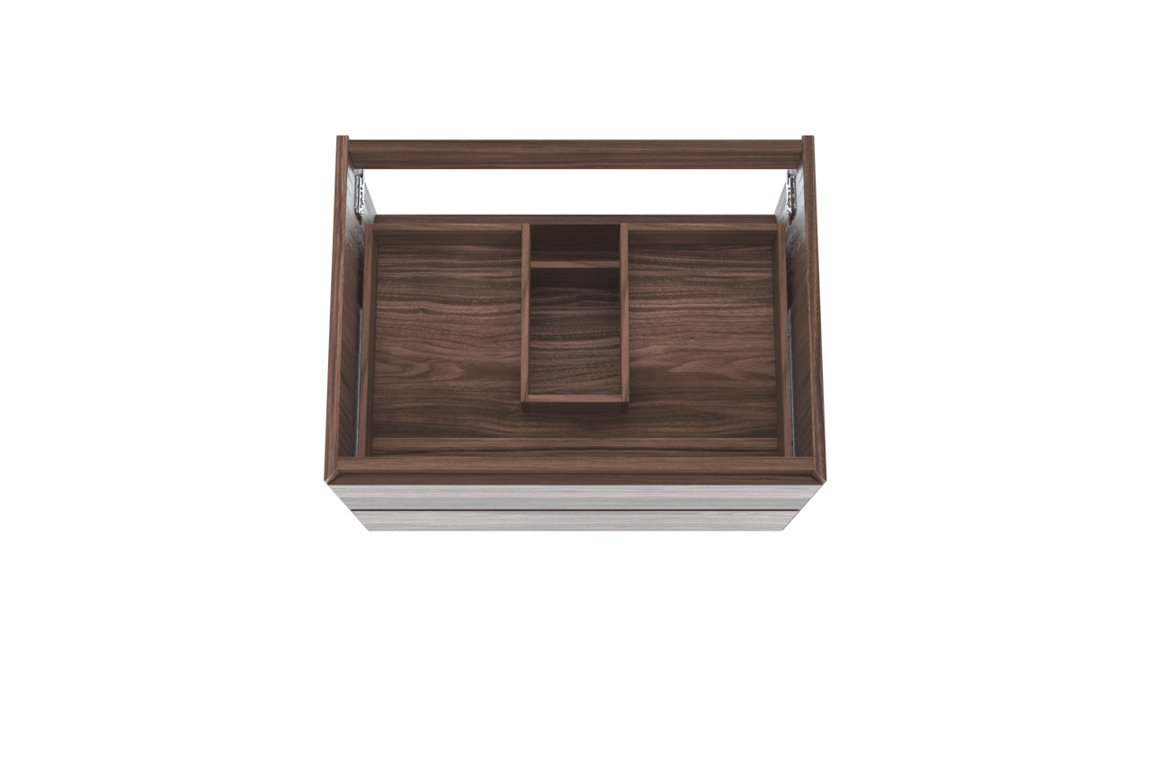 Balmani Mitra meuble sous-vasque suspendu 75 x 55 cm plaqué noyer 2 tiroirs