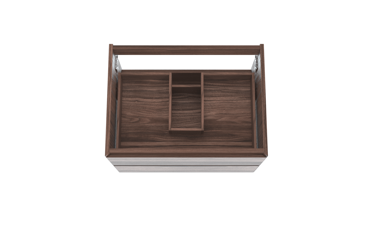 Balmani Mitra meuble sous-lavabo suspendu 75 x 55 cm placage noyer 2 tiroirs