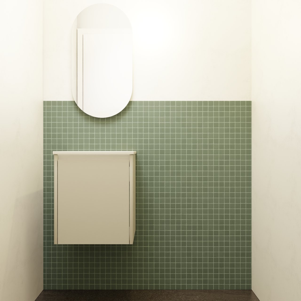 Storke Seda Badmöbel Set mit Diva Waschtisch und Gäste-WC Spiegel