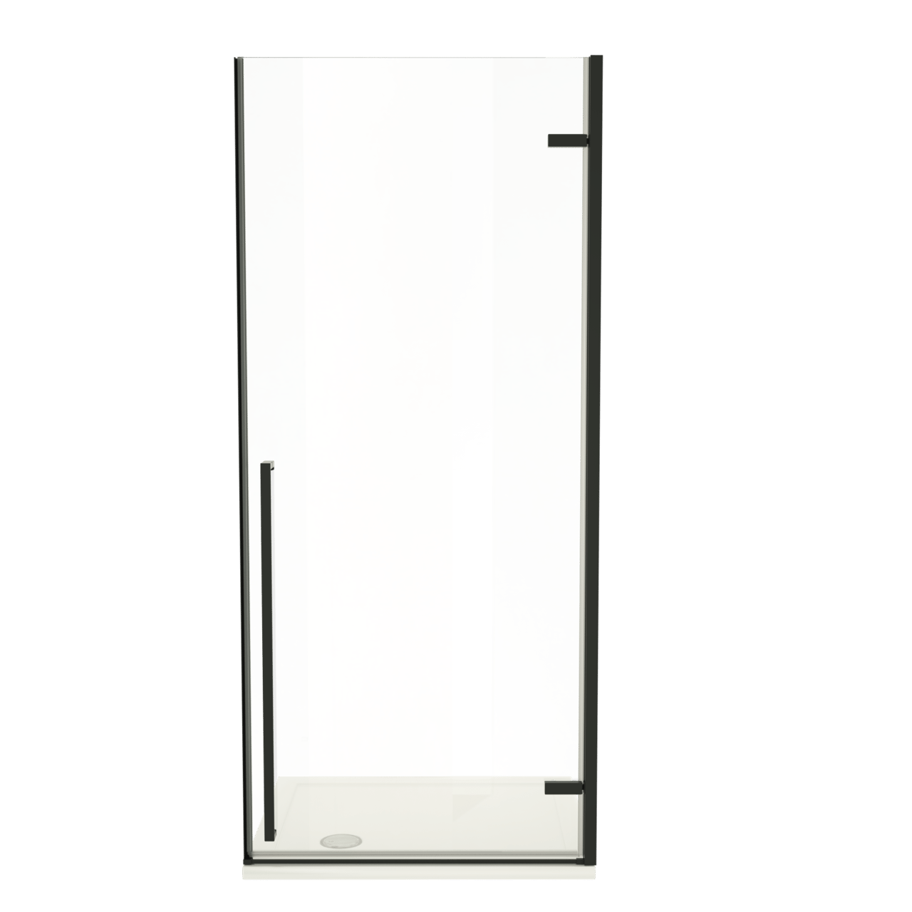 Luca Varess Stilus porte pivotante droite 90 x 200 cm verre transparent profil noir mat