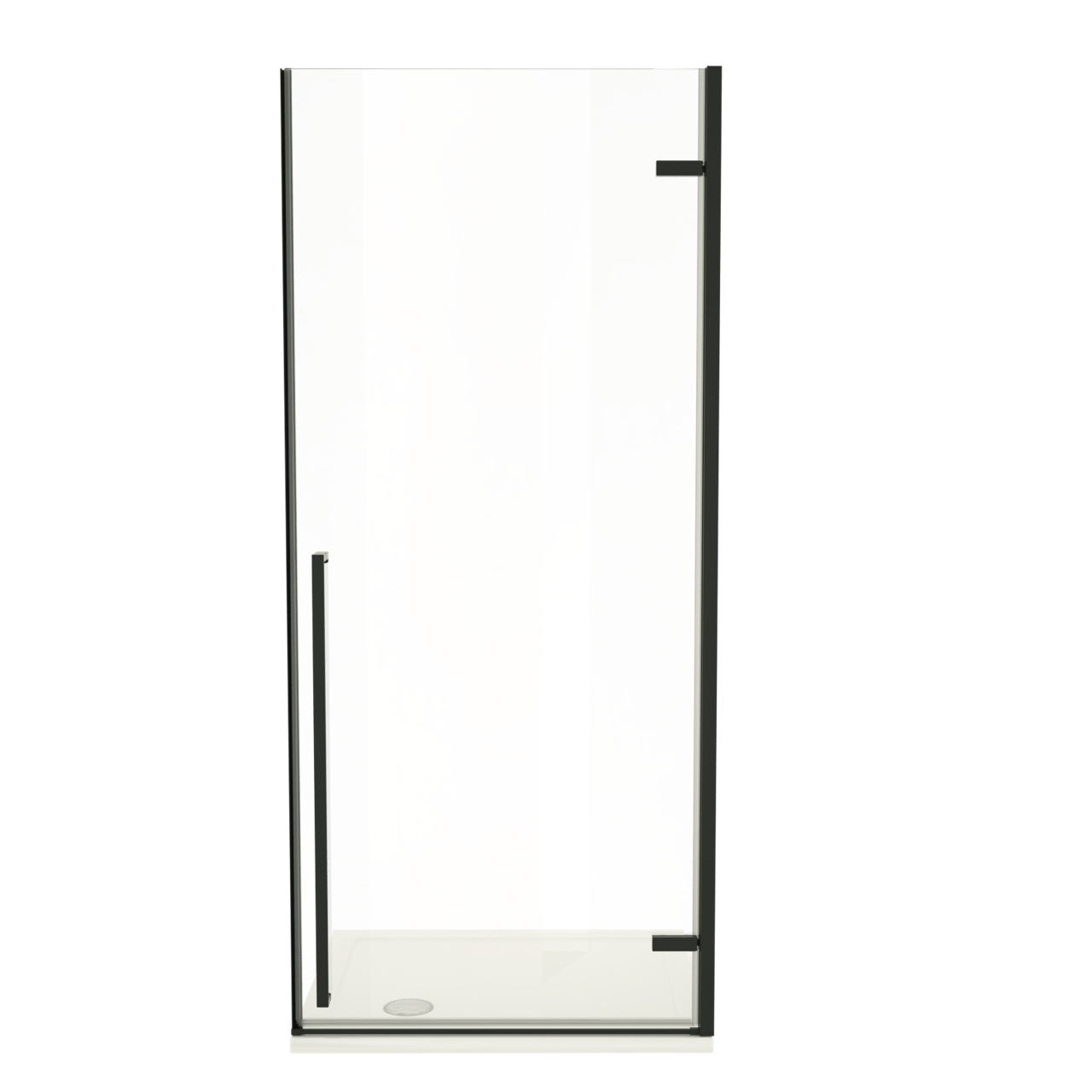 Luca Varess Stilus porte pivotante droite 90 x 200 cm verre transparent profil noir mat